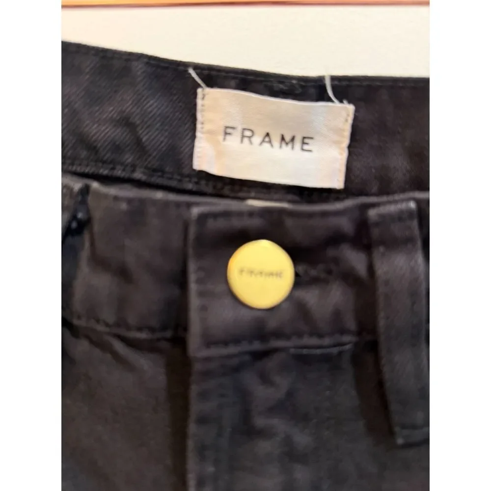 FRAME Le Baggy Palazzo Low Rise Wide Leg Black Jeans Size 26